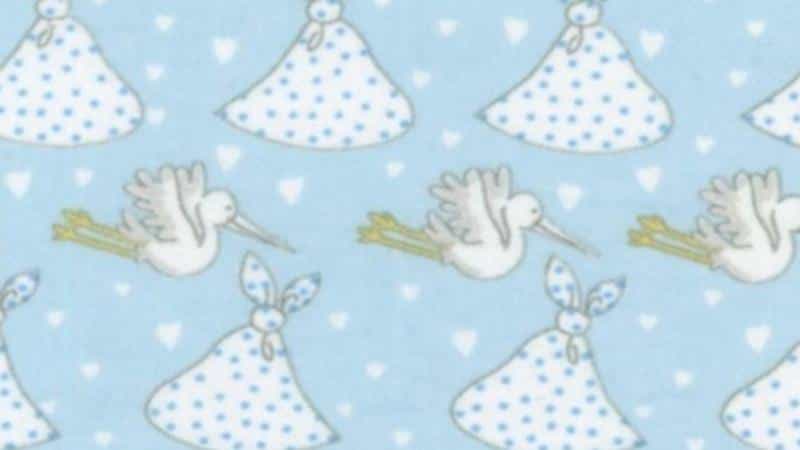 Flannel Fabric In Blue With A Stork Print - Christina's Fabrics Online Superstore.  Shop now 