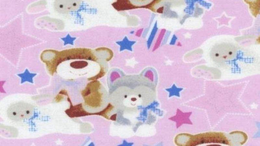 Flannel Fabric In Pink Teddy Bear Print - Christina's Fabrics - Online Superstore.  Shop now 