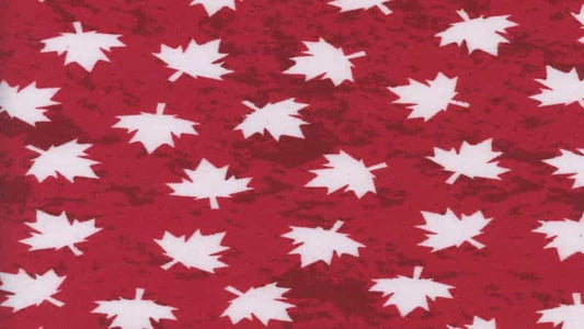 Flannel Fabric In Red - Canadian Maple Leaf Print - Christina's Fabrics Online Superstore.  Shop now 