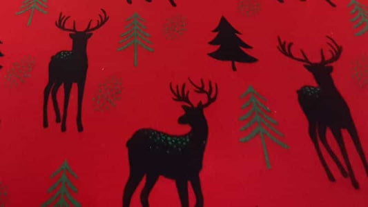 Flannel Fabric In Red With A Deer Print - $5.50 - Christina's Fabrics Online Superstore.  Shop now 