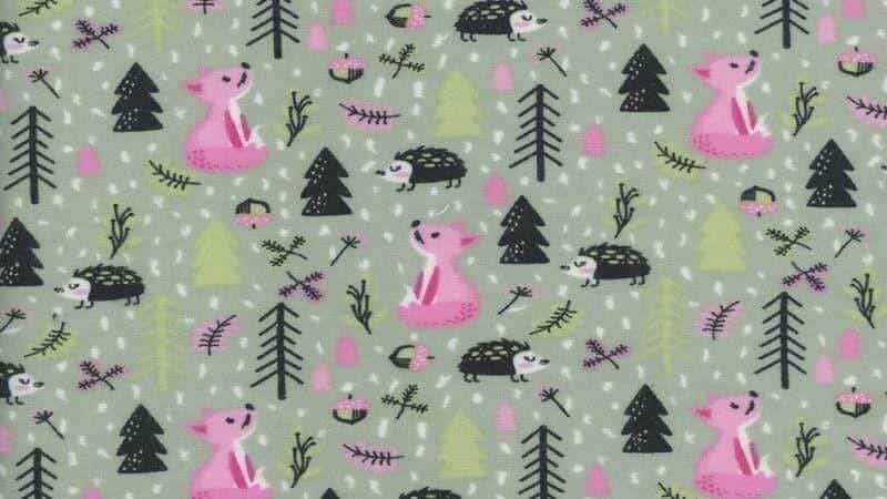 Flannel Fabric In Sage Green With A Woodland Animals Print - Christina's Fabrics - Online Superstore.  Shop now 