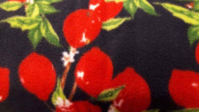 Fleece Fabric In Black With Red Print - Christina's Fabrics - Online Superstore.  Shop now 
