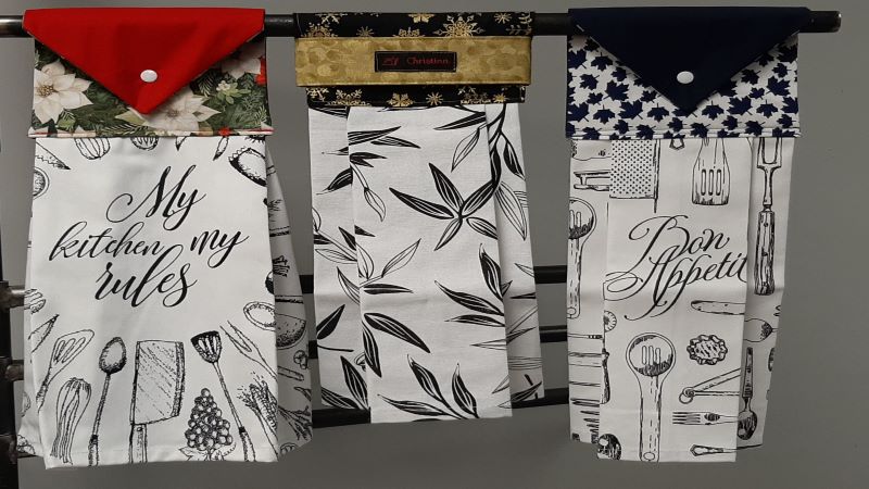 Handmade Hanging Dish Towel Sets - Christina's Fabrics Online Superstore.  Shop now 