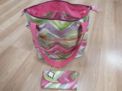 Handmade Tote Bag In Pink And Green - Christina's Fabrics - Christina's Fabrics - Online Superstore.  Shop now 