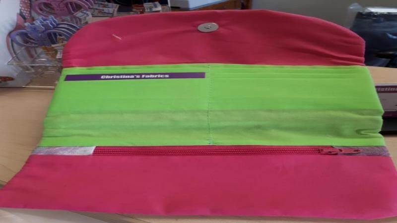 Handmade Wallet Green & Pink With Snap Closure - Christina's Fabrics - Christina's Fabrics - Online Superstore.  Shop now 