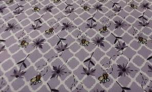 Cotton Fabric In Purple With A Bee Print - Christina's Fabrics - Online Superstore.  Shop now 