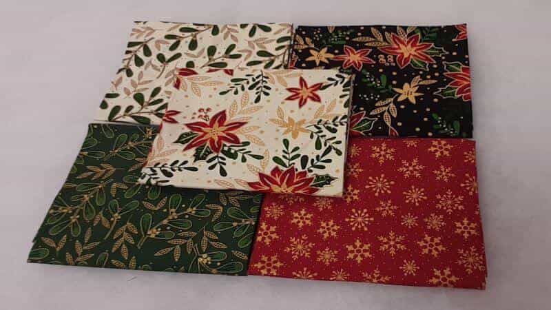 Christmas Fat Quarter Metallic Bundle - Beautiful Poinsettia Prints - Just $19! Christina's Fabrics Online Superstore Shop now 