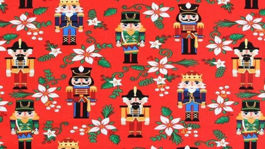 Cotton Christmas Fabric In Red With "The Nutcracker" Print - Christina's Fabrics Online Superstore.  Shop now 